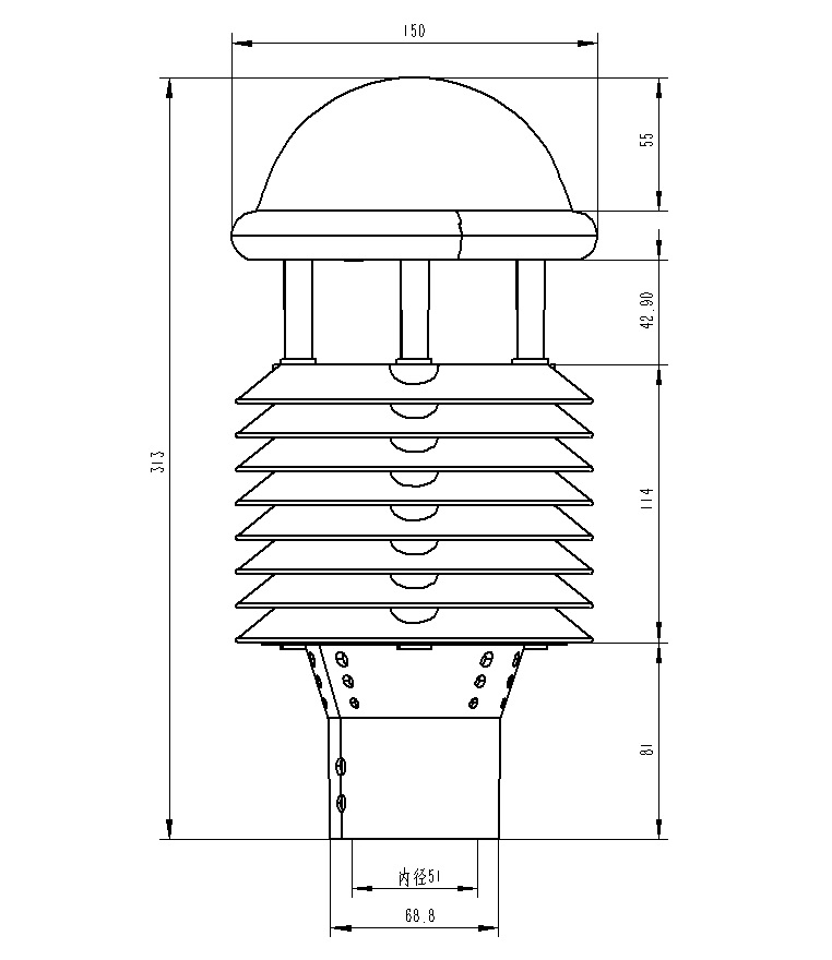大氣污染空氣質(zhì)量環(huán)境監(jiān)測(cè)儀產(chǎn)品尺寸圖